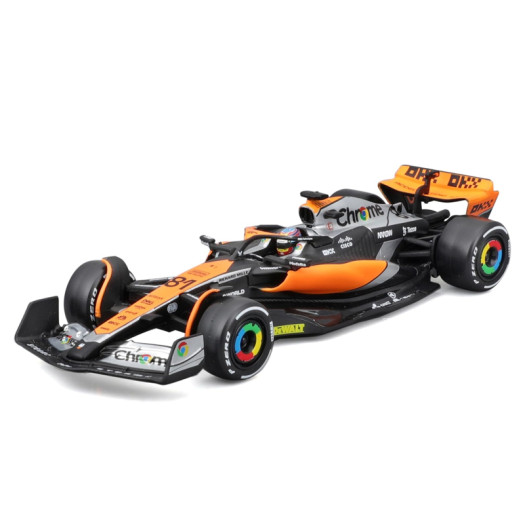  F1 McLaren MCL60 British 2023 | Oscar Piastri 81 with Showcase and Driver - Miniature Model Car Gift Alloy Pressure ABS Collectible Scale - 1:24